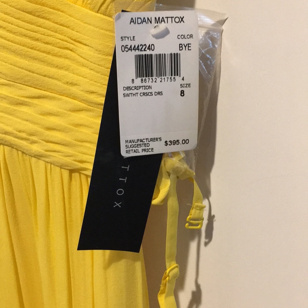 Aidan Mattox Yellow Strapless Sweetheart Dress - Picture 4 of 6